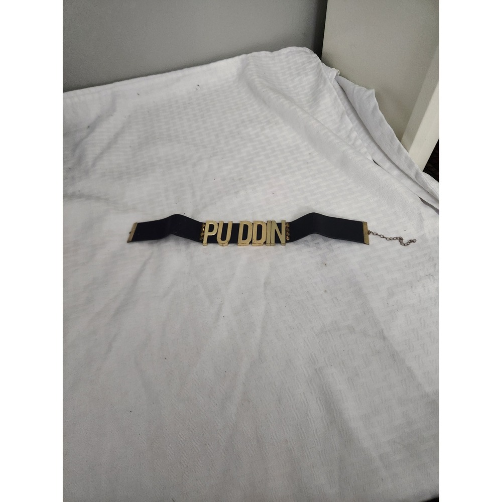 Suicide Squad Harley Quinn Puddin Choker Necklace Gold Black DC Comics Cosplay